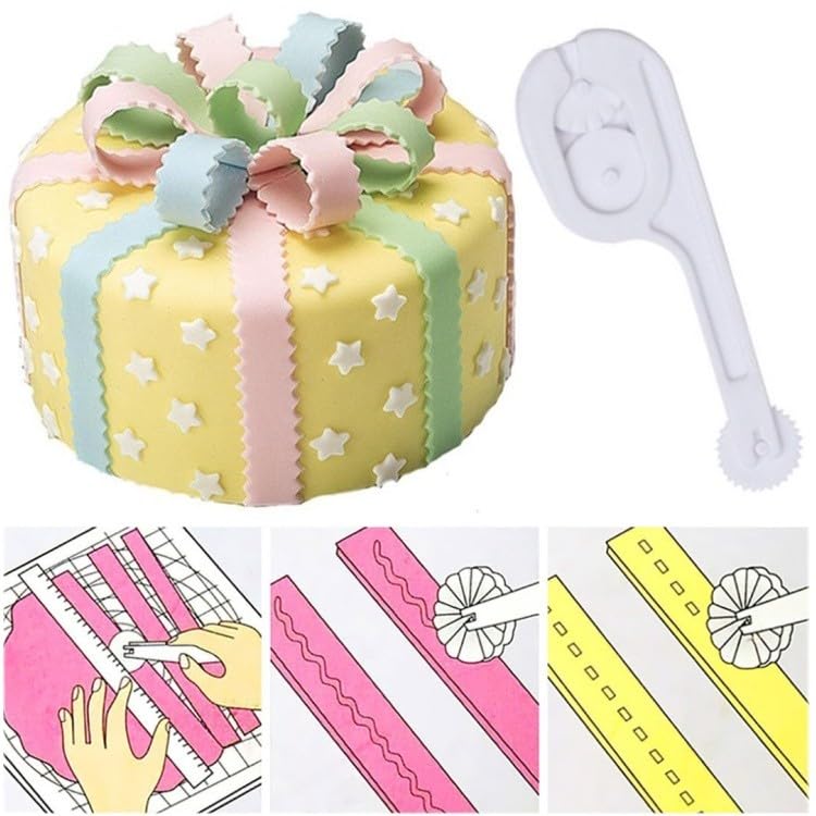 SUNKOOL 4pcs Fondant Icing Smoother Polisher for Cake Decoration Sugarcraft Scraper Paddle Tool - Image 5